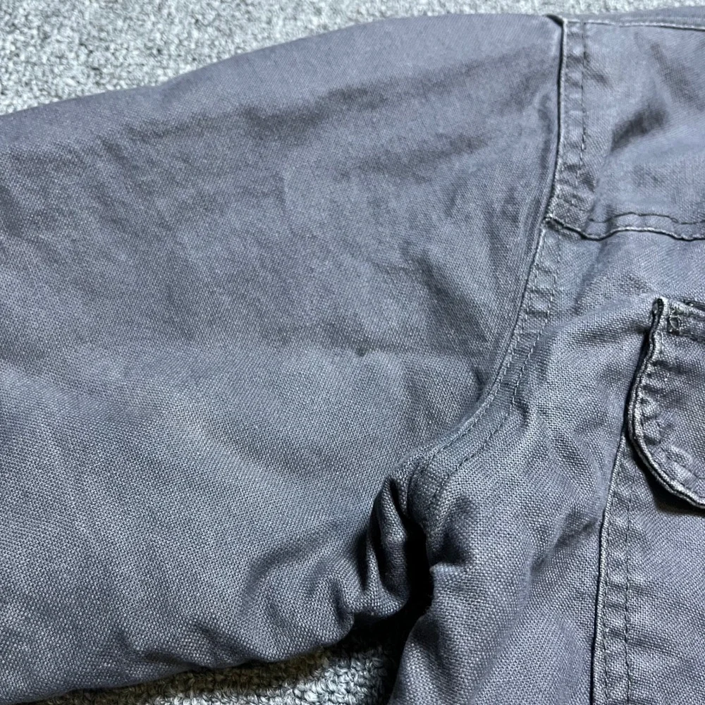 Dickies Hooded Canvas Work Jacket L Grayish Purple Lined Full Zip Snap Button